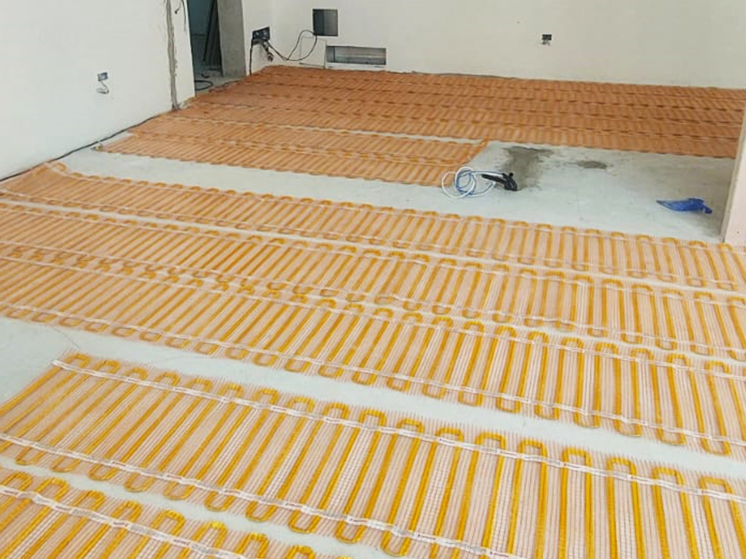Warmset realisation - Gold fiberglass heating
