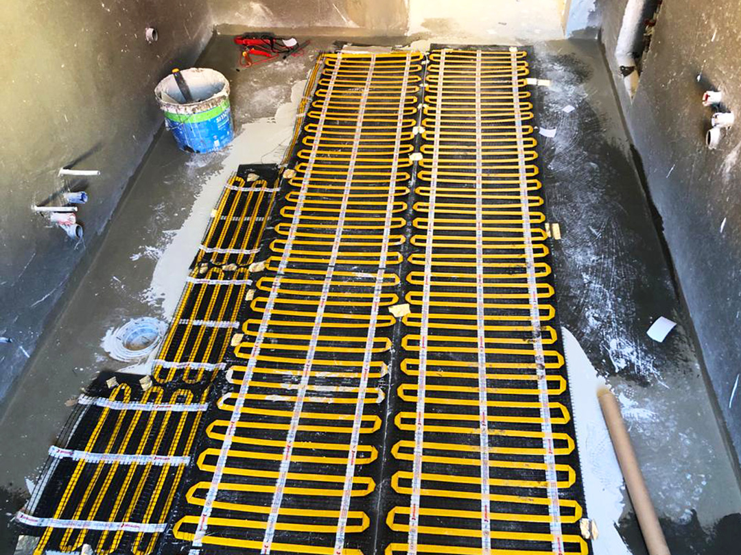 Warmset realisation - Gold fiberglass heating